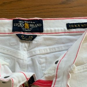 Lucky brand white jeans, size 0/25. 29“ inseam
